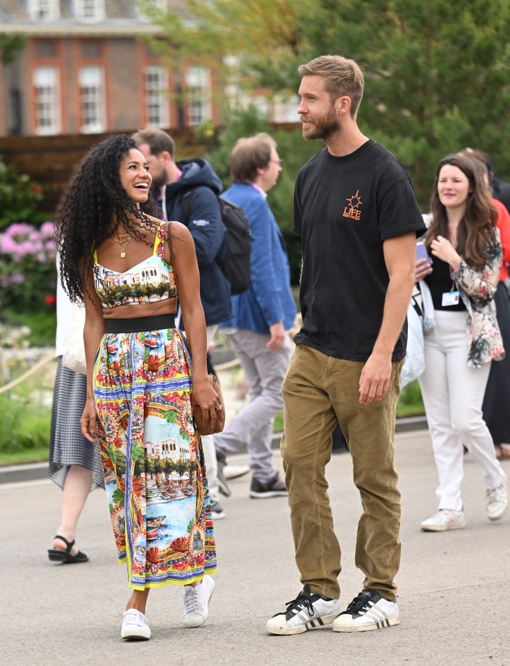 Vick with her fiance Calvin Harris