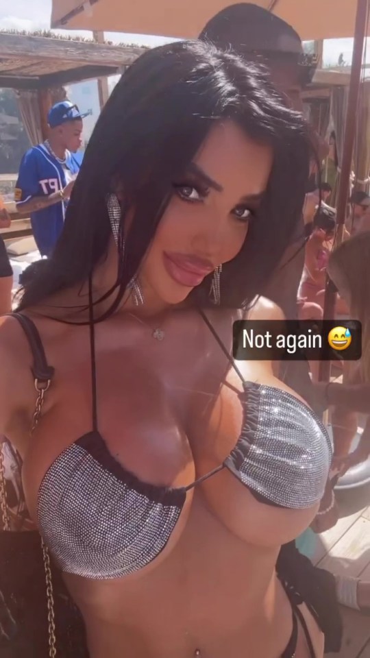 X Factor's Chloe Khan leaving nothing to the imagination in bikini top,