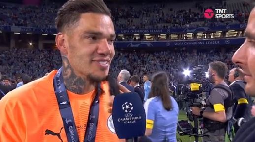 Ederso was interviewed after winning the Champions League