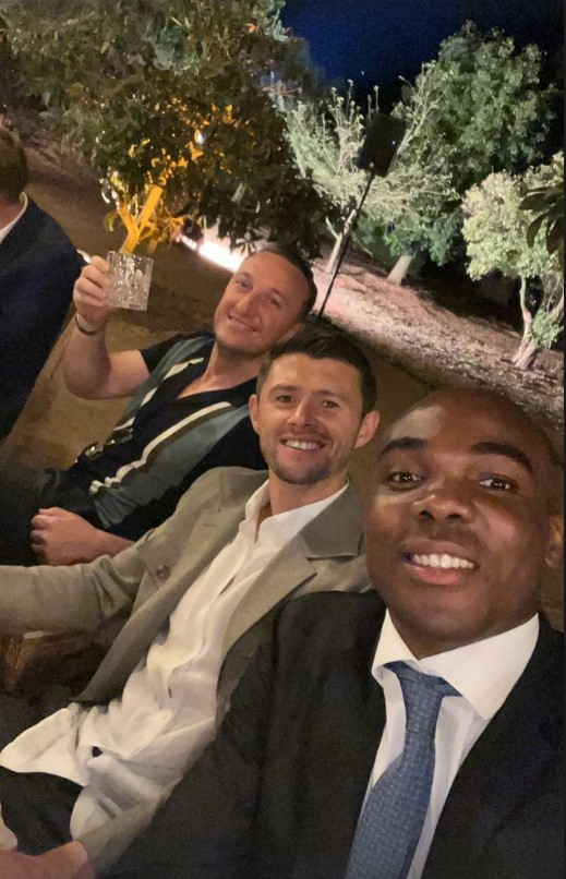 West Ham stars Mark Noble, Aaron Cresswell and Angelo Ogbonna (l-r) were in attendance