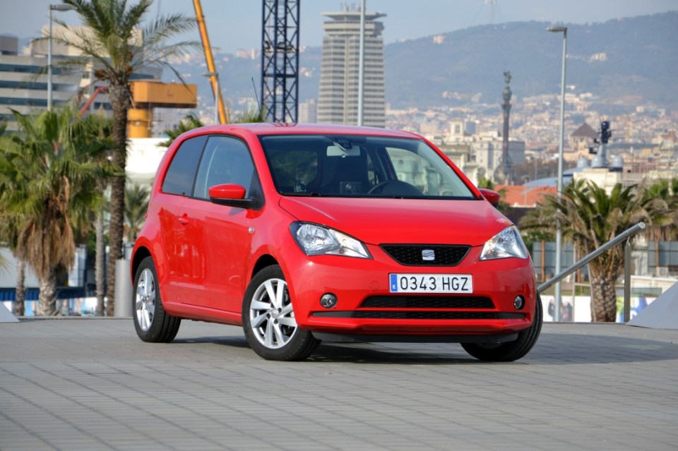 Barcelona, Spain - December, 2nd, 2011. Test drive of Seat Mii at the press launch in Barcelona.