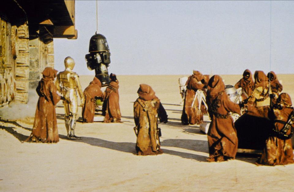 In the blockbuster sci-fi movies Jawas scour the deserts of Tattoine looking for srap