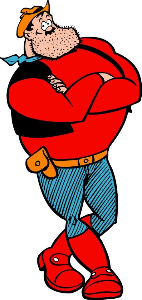 Desperate Dan is known for his large chiselled chin