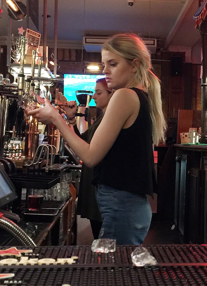 Hattie was seen pulling pints at a London pub following her character's death on Eastenders