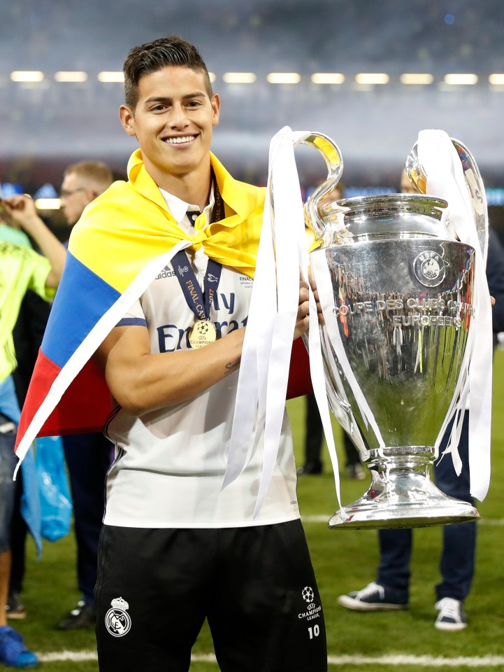 James Rodriguez twice won the Champions League with Real Madrid