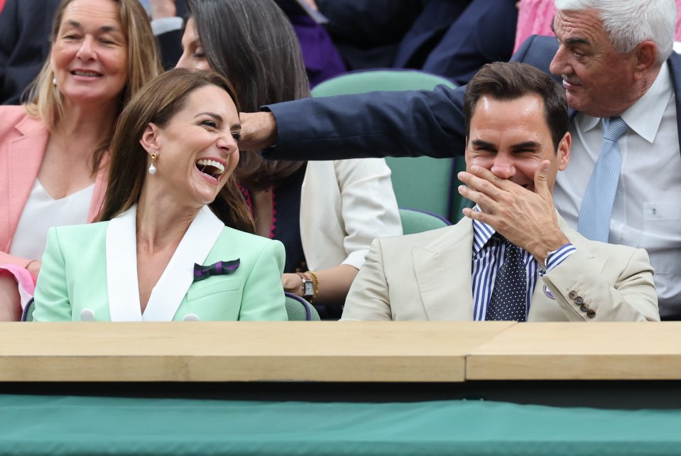 Princess Kate and Roger Federer shared jokes and laughs in the Royal Box together