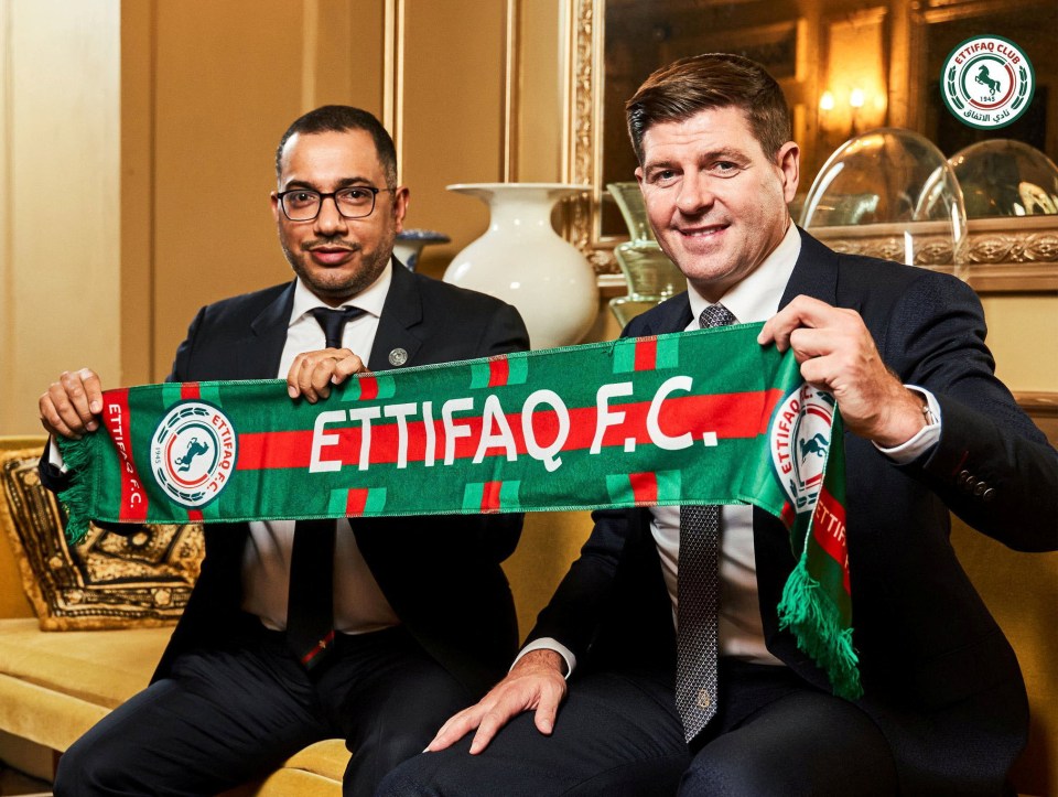 Steven Gerrard was unveiled as the new coach of Al-Ettifaq on Monday