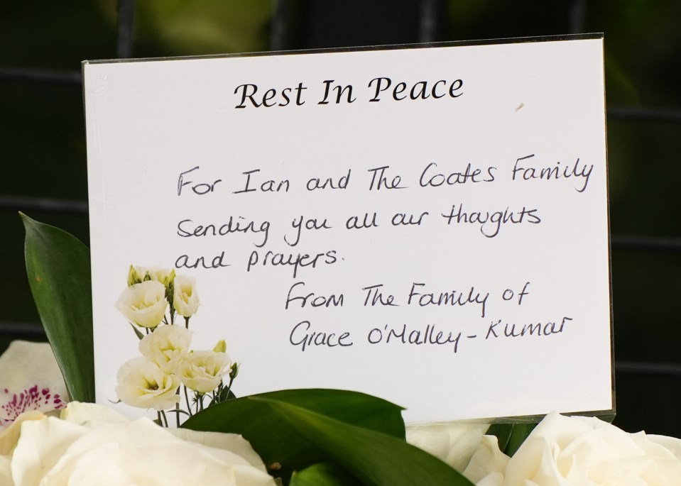 Fellow victim Grace O'Malley-Kumar's family send Ian's loved ones flowers