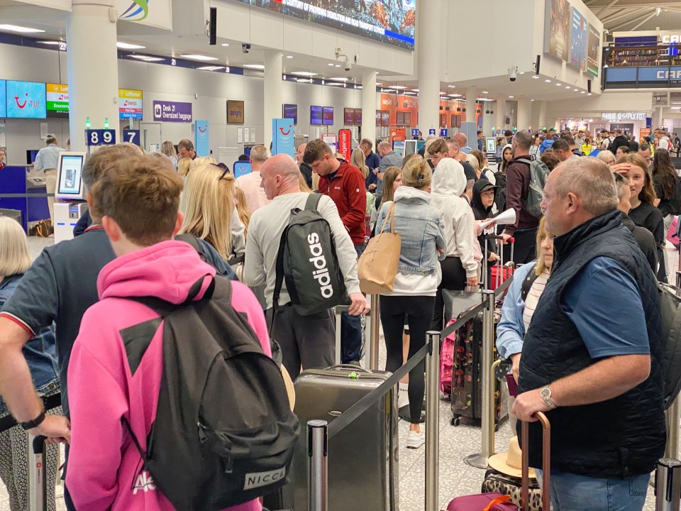 It was similar scenes at Bristol Airport, as holidaymakers tried to jet off