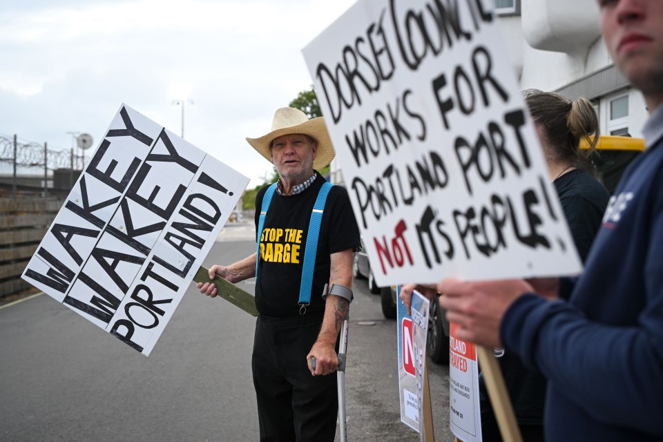 In Portland residents protested the barge's arrival