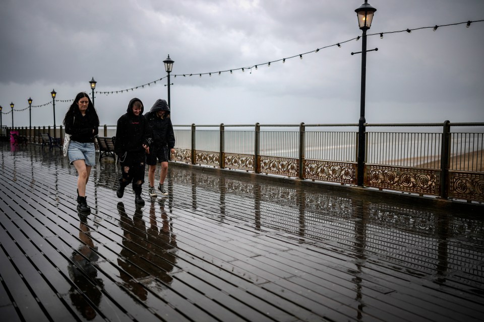 The Met Office is expecting wet weather, as seen here in Skegness, Lincolnshire, last Tuesday, to drench the nation in the coming days