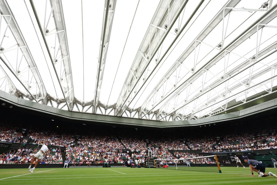 Alcaraz was playing under the Centre Court roof for the first time