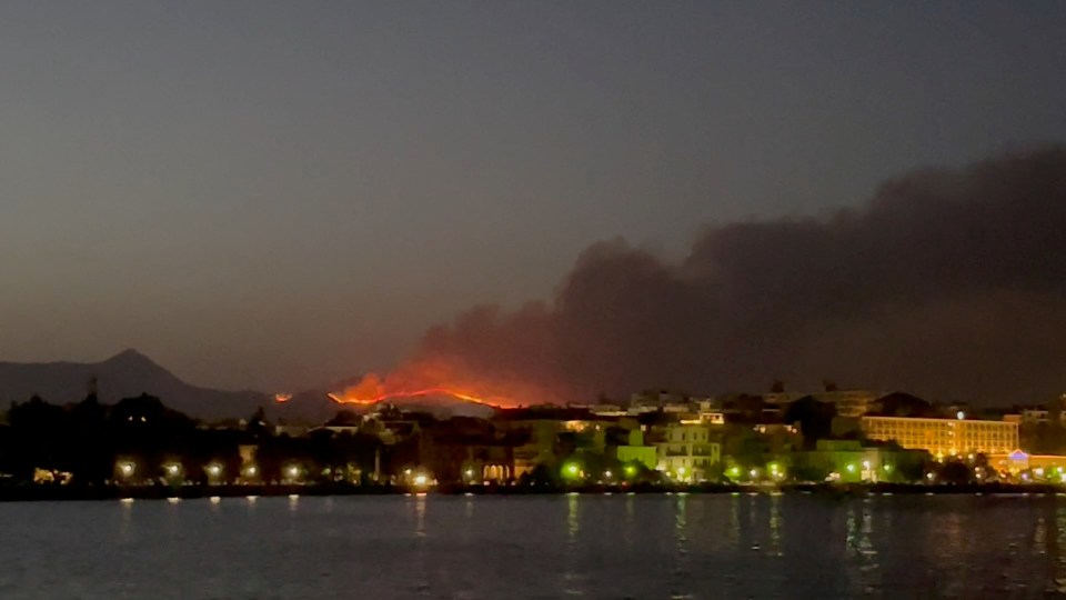 Holidaymakers were rushed out of parts of Corfu as four fires erupted on the island