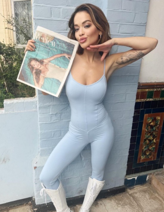 Rita Ora showed off her gorgeous hair transformation in a skintight outfit