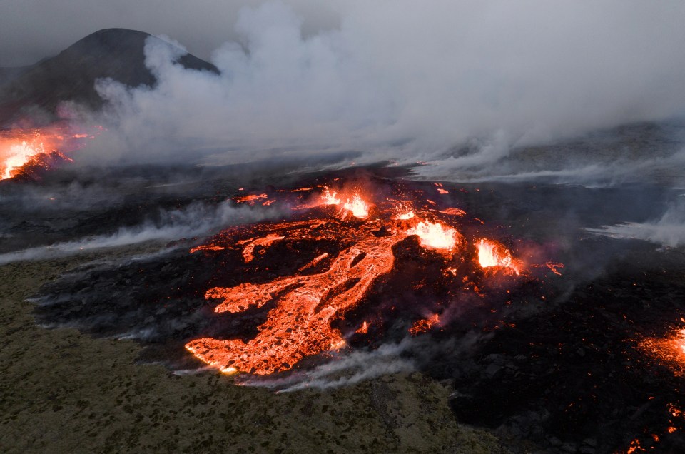 The Fagradalsfjall volcano erupting in July 2023