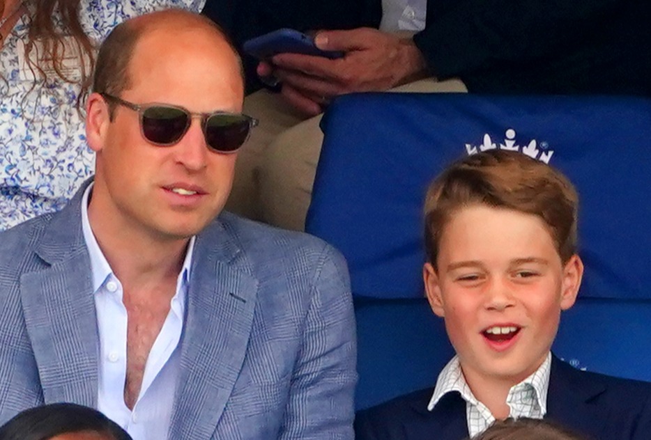 The Prince of Wales and Prince George watch from the box during day four of the second Ashes test match at Lord's, London. Picture date: Saturday July 1, 2023. PA Photo. See PA Story CRICKET England. Photo credit should read: Mike Egerton/PA Wire. RESTRICTIONS: Editorial use only. No commercial use without prior written consent of the ECB. Still image use only. No moving images to emulate broadcast. No removing or obscuring of sponsor logos.