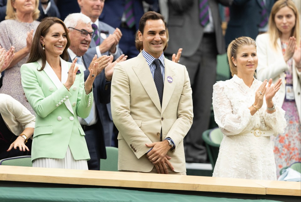 Federer and his wife Mirka were in the Royal Box with the Duchess