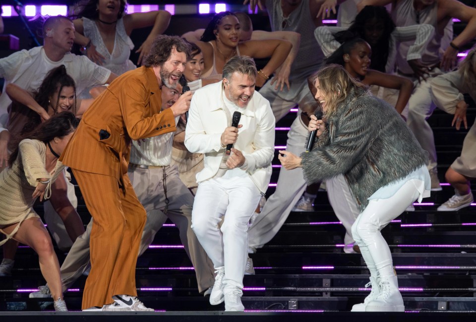 From left: Howard Donald, Gary Barlow and Mark Owen