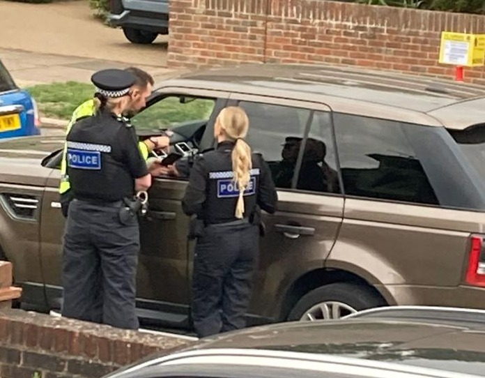 Police pulled Katie over before seizing her car on Friday in Worthing, Sussex