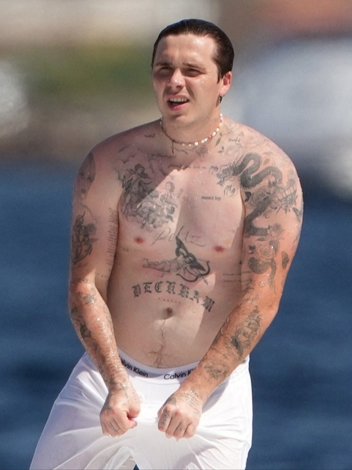 Brooklyn Beckham showed off his huge tattoo collection