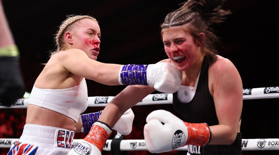 Elle Brooke, left, has won each of her three boxing fights to date