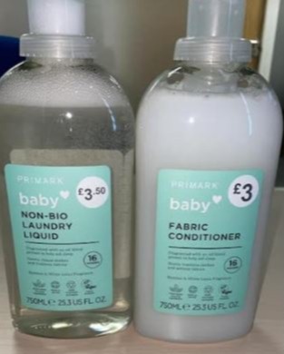 Astonishingly baby laundry liquid & fabric conditioner is down in Primark from £3/£3.50 each to just 50p