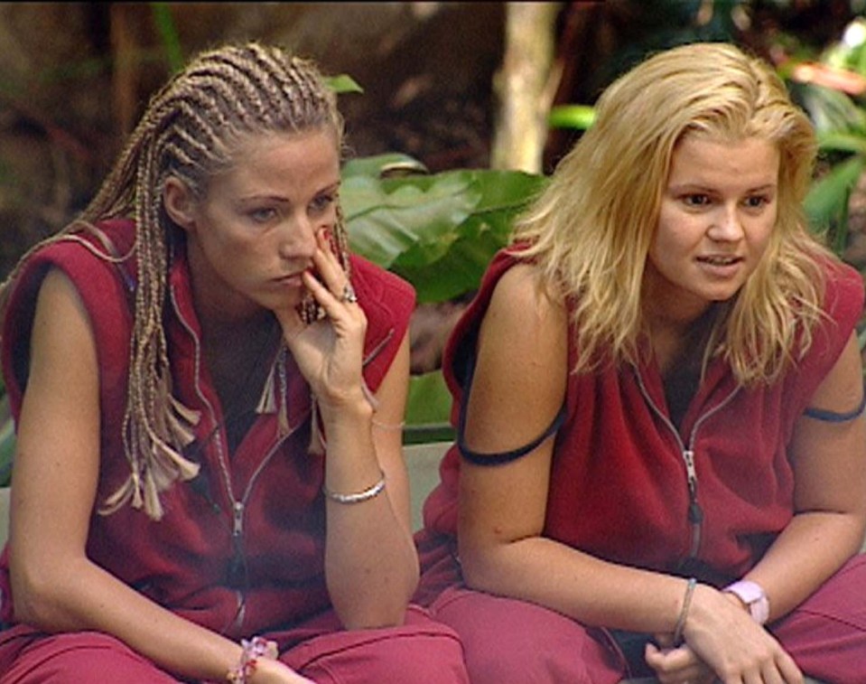 Katie on I'm A Celeb in 2004 with Kerry Katona