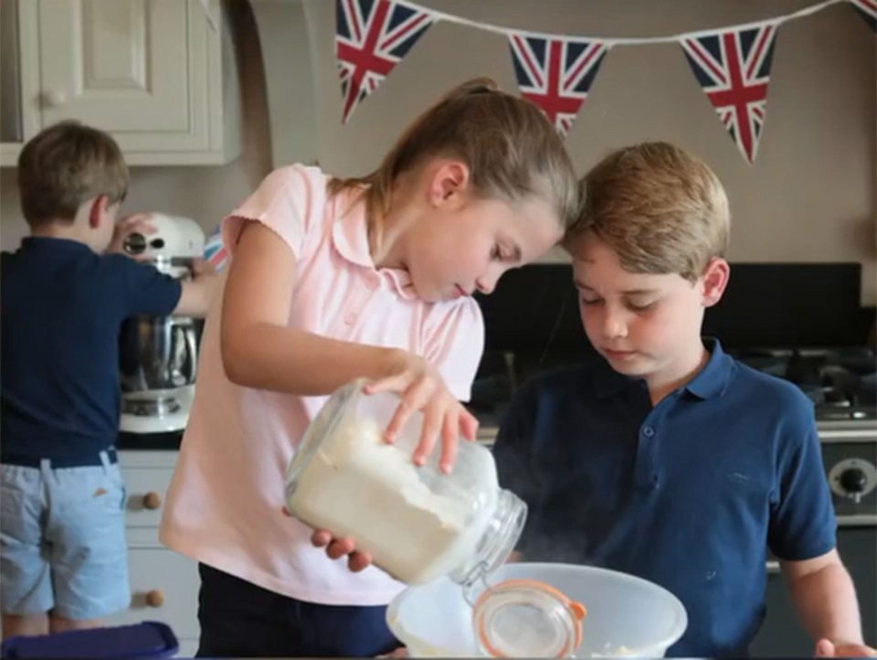 TIMES GRAB // Taken from Twitter of The Duke and Duchess of Cambridge with the caption " Baking cakes for the local community in Cardiff to enjoy at a Platinum Jubilee street party taking place today! " - URL: //twitter.com/KensingtonRoyal/status/1533359456376987649