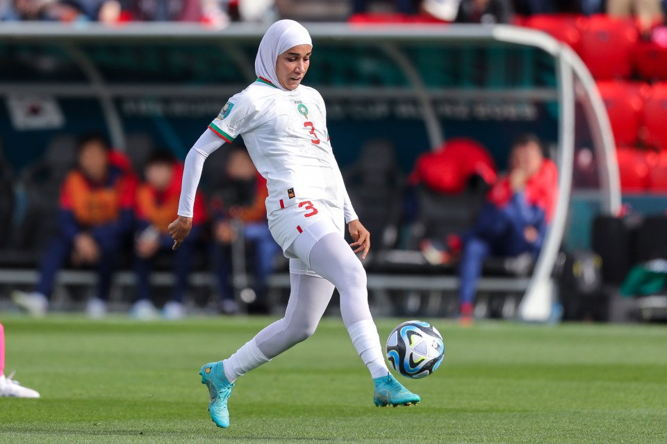 Nouhaila Benzina of Morocco made history during the Fifa Women's World Cup 2023 match between Korea and Morocco