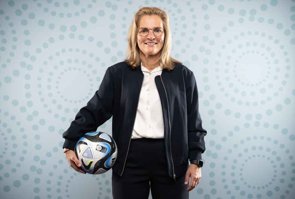 BRISBANE, AUSTRALIA - JULY 18: Sarina Wiegman, Head Coach of England, poses during the official FIFA Women's World Cup Australia & New Zealand 2023 portrait session on July 18, 2023 in Brisbane, Australia. (Photo by Justin Setterfield - FIFA/FIFA via Getty Images)