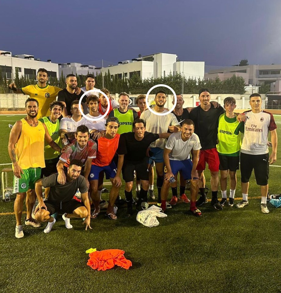 Joao Felix, circled left, and Kevin Bonifazi, circled centre, were the two players in question