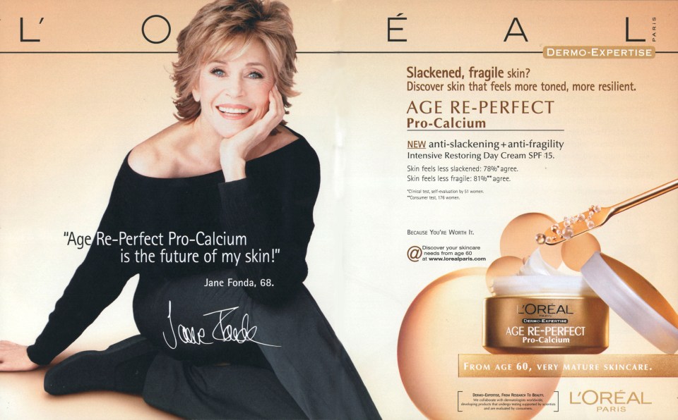 L’Oreal signed veteran actress Jane Fonda in 2006