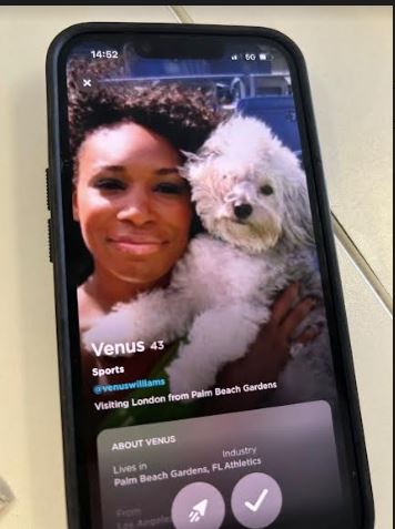 She posed with her pet dog on the celeb app