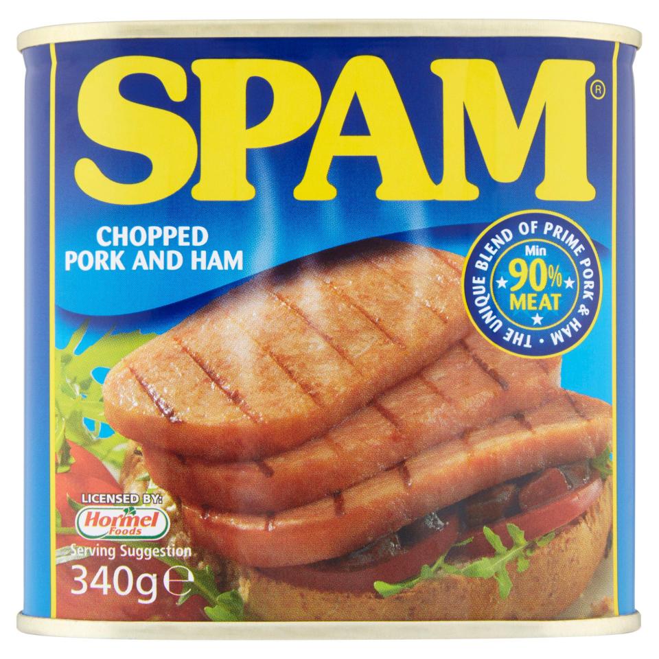 Eating half a 340g can of Spam, you will clock up almost 500 calories