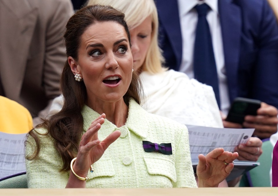 Kate's signature royal box expressions were out in force during the tense final