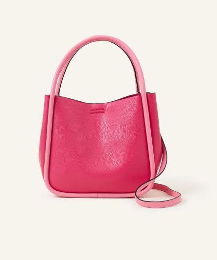 Accessorize's contrast-stripe pink bag is half price