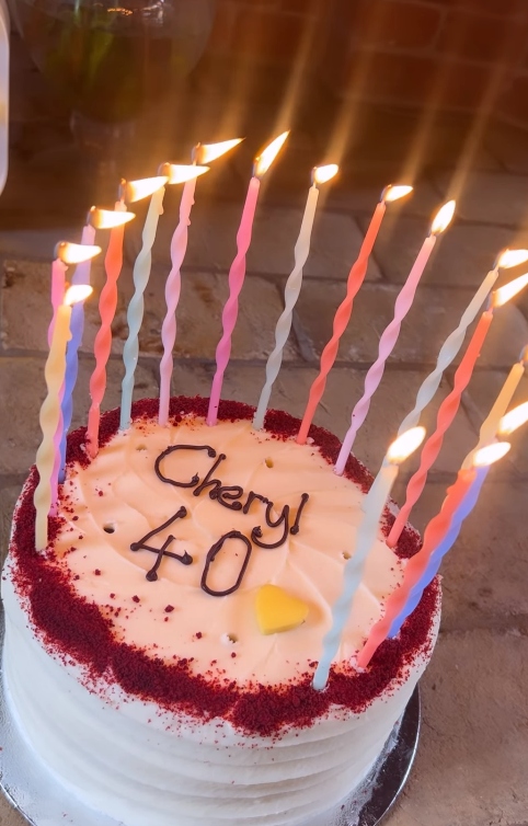 Cheryl showed off her tasty-looking birthday cake