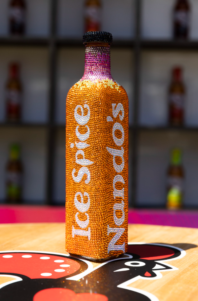 Guests had bespoke Nando's bottles made -  all diamond encrusted