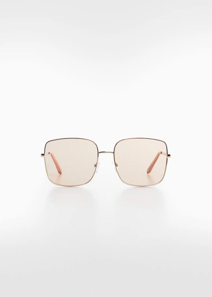 Square metallic frame sunglasses