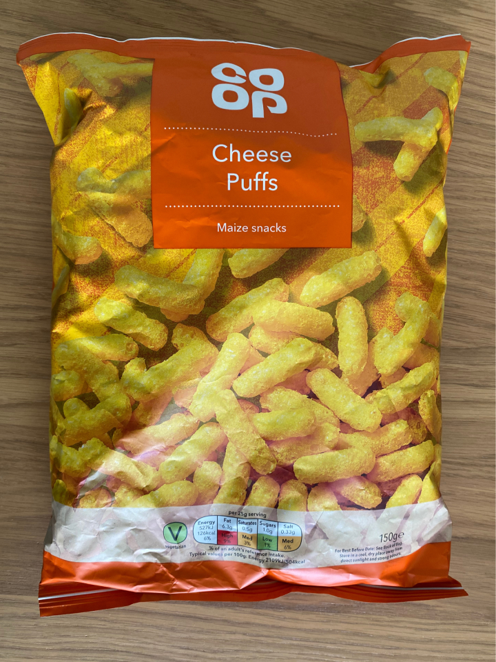 Co-op's cheese puffs were pretty pleasant