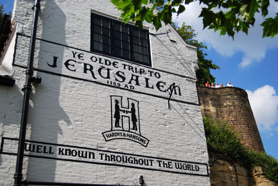 The pub is built into the side of Castle Rock where Nottingham castle is built