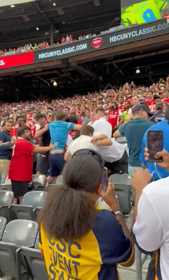 Several different brawls broke out among the Gunners fans