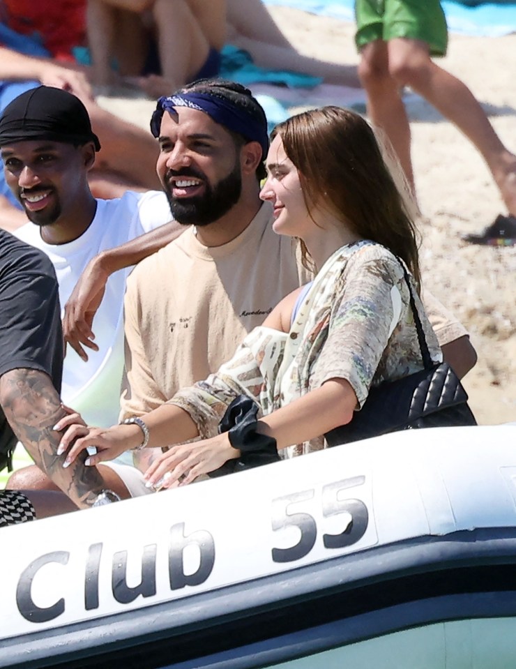 Drake has been spotted arriving at the club by boat