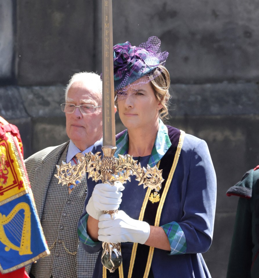 Gold medal Olympic rower Dame Katherine Grainger acted as sword bearer