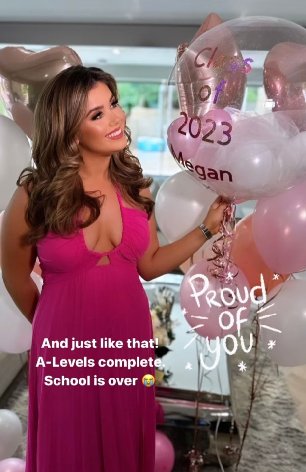 Rebekah Vardy's daughter Megan has finished her A levels