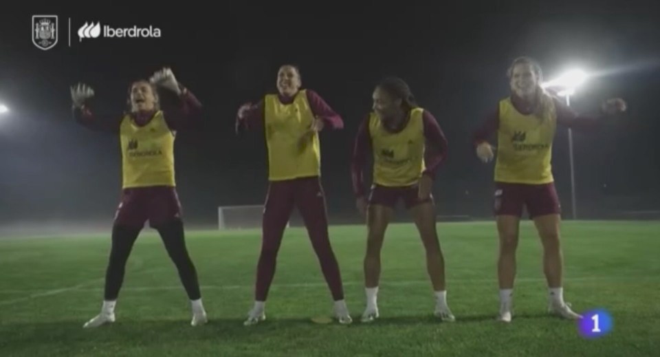 Four Spain stars appeared to mock the haka during training