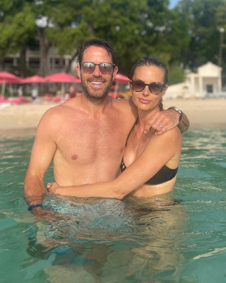 Jamie Redknapp beams with wife Frida on holiday in the Caribbean