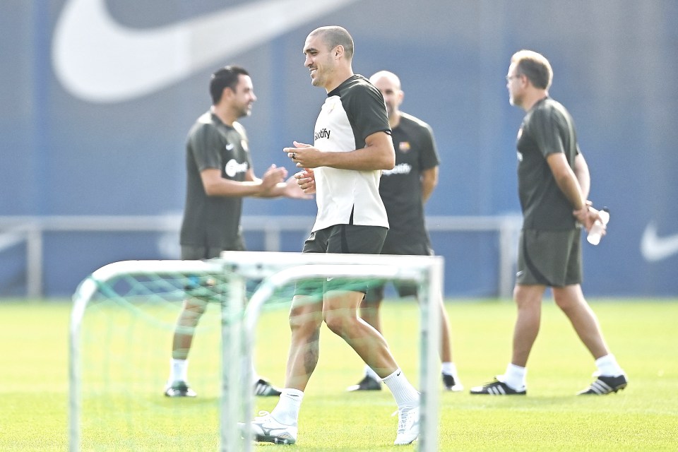 The Spanisgh midfielder trained with his new team-mates this morning