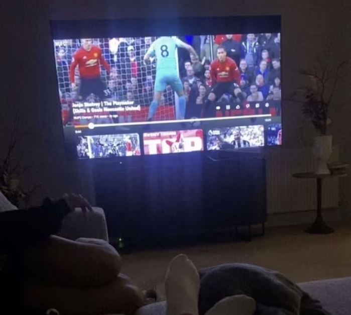 She tweeted a picture of Shelvey's highlights being played at the house