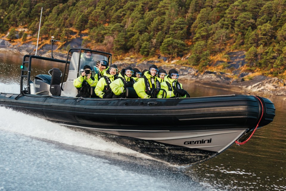 Boats take tourists to the Saltstraumen strait